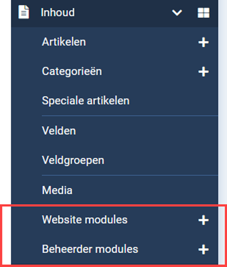 joomla4 menuindeling