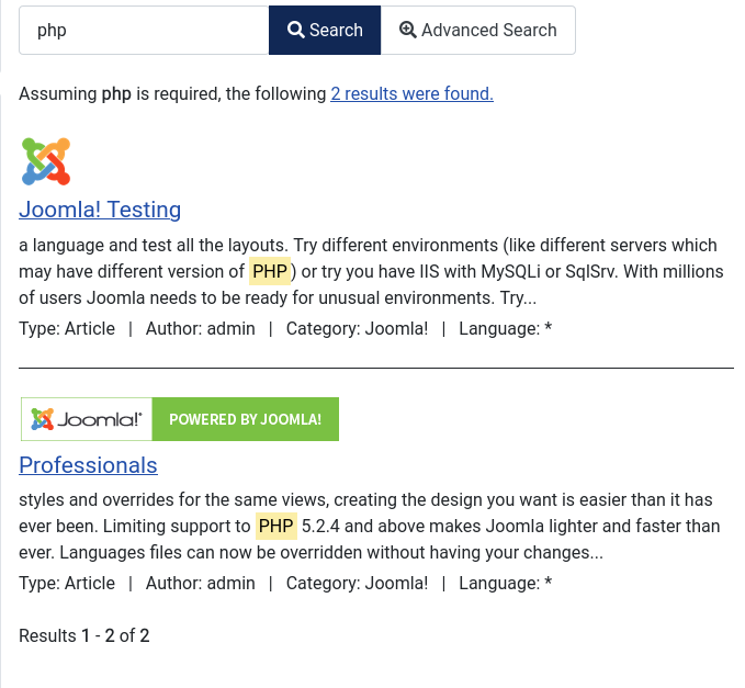 joomla41 afbeeldingen in zoekresultaten