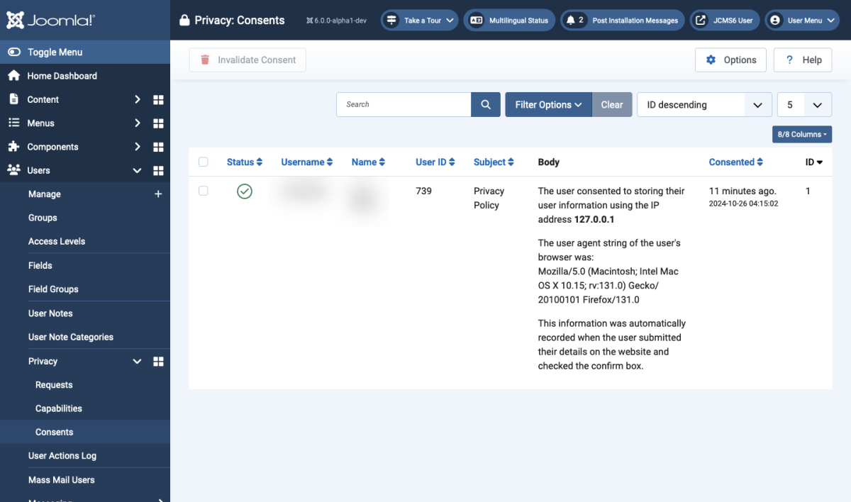 joomla39 AVG consentbackend
