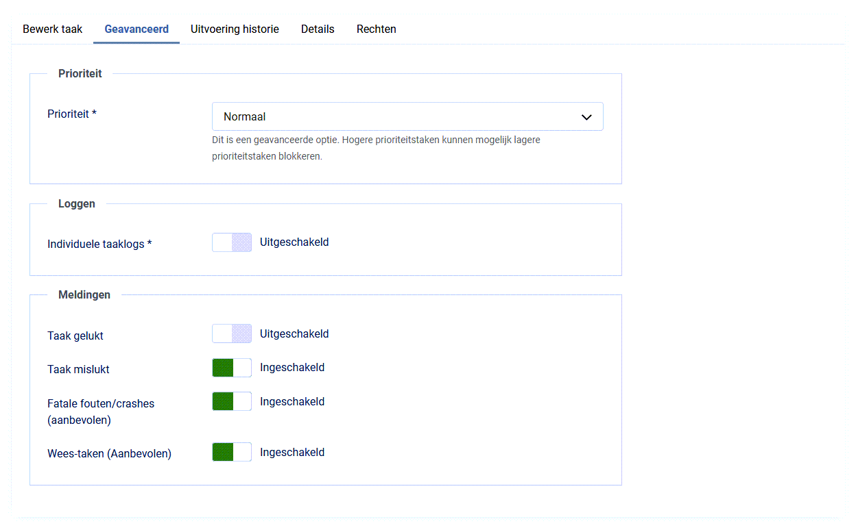 geplande taken geavanceerd