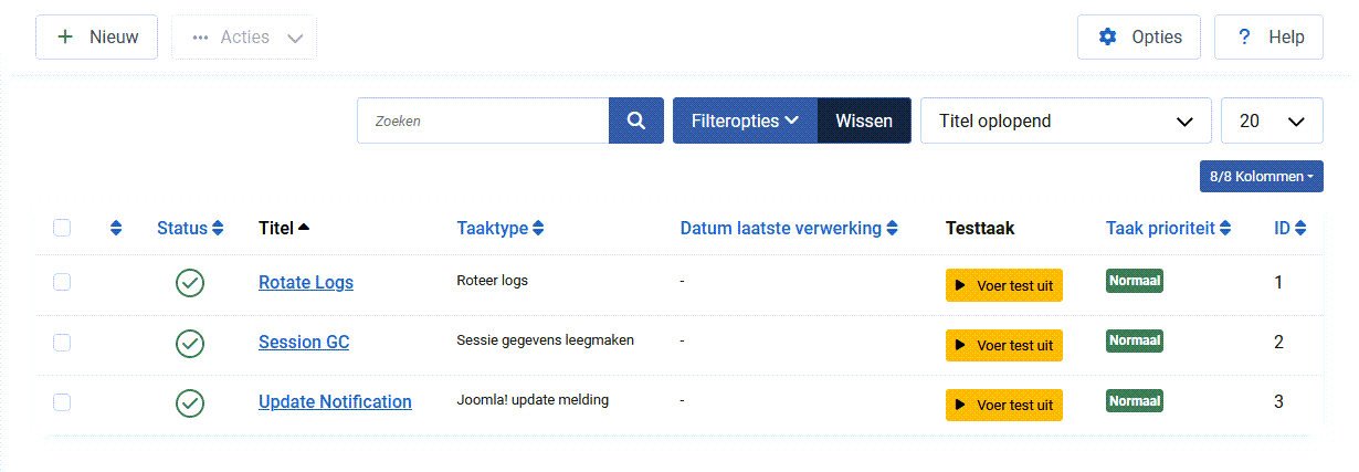 geplande taken overizcht