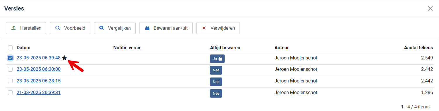 versiebeheer geschiedenis