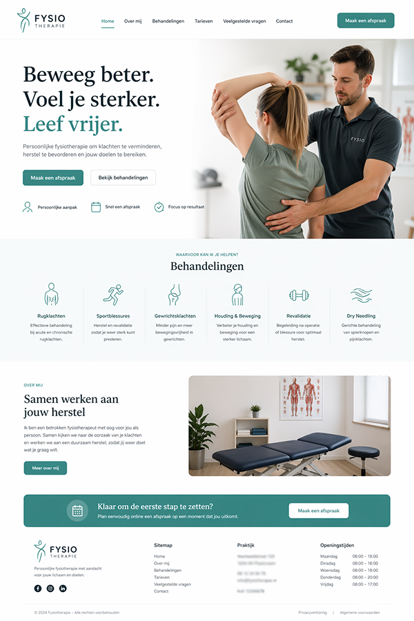 Website voor Fysiotherapiemaatschap